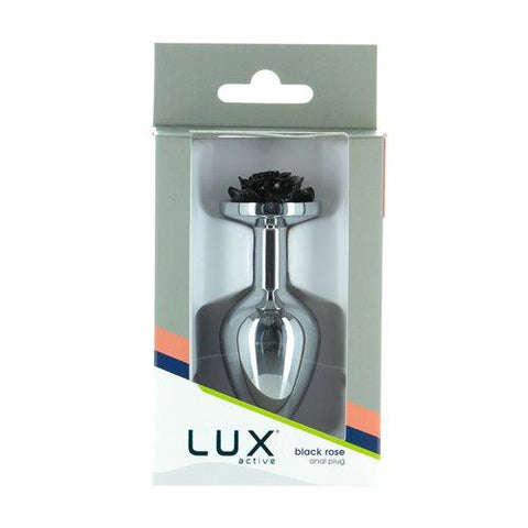 Lux Active Rose Metal Butt Plug 3.5 In. Black