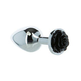 Lux Active Rose Metal Butt Plug 3.5 In. Black