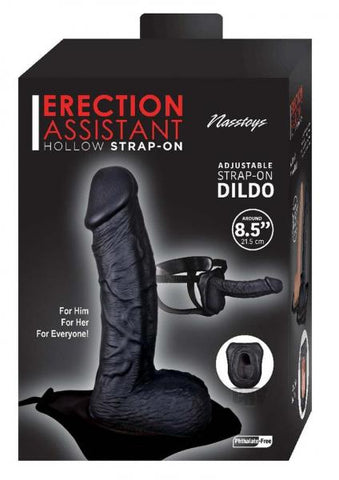 Erection Assistant Hollow Strap-on 8.5 In. Black