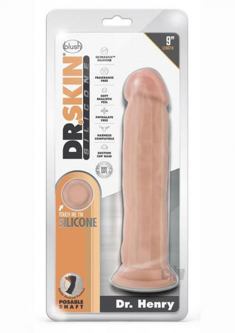 Dr. Skin Dr. Henry Dildo With Suction Cup Silicone 9 In. Vanilla