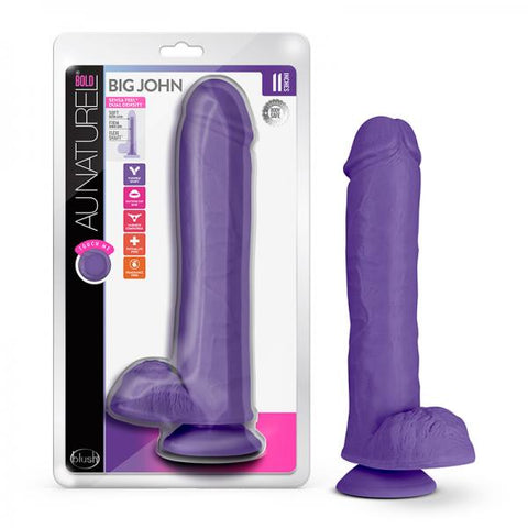 Au Naturel Bold Big John Dildo 11 In. Purple