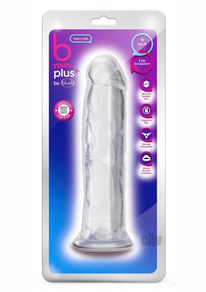 B Yours Plus Thrill 'n' Drill Dildo Clear