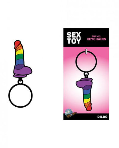 Sex Toy Keychain Rainbow Dildo