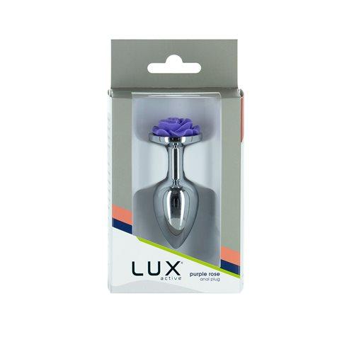 Lux Active Rose Metal Butt Plug 3 In. Purple