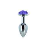 Lux Active Rose Metal Butt Plug 3 In. Purple