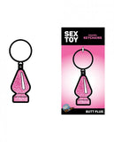 Sex Toy Keychain Pink Glitter Butt Plug