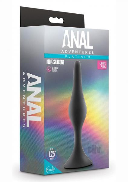 Anal Adventures Platinum Silicone Beginner Plug Large Black