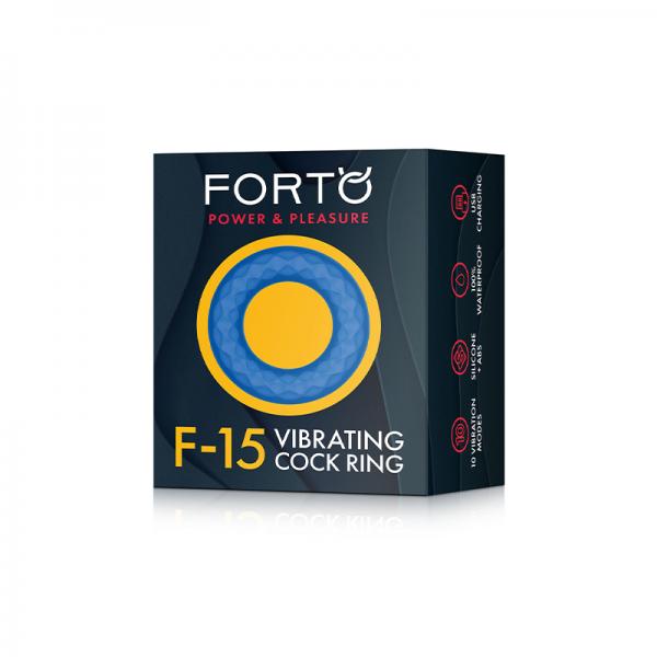 Forto F-15: Silicone Vibrating Cock Ring Blue