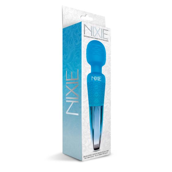 Nixie Rechargeable Wand Massager Blue Ombre Metallic