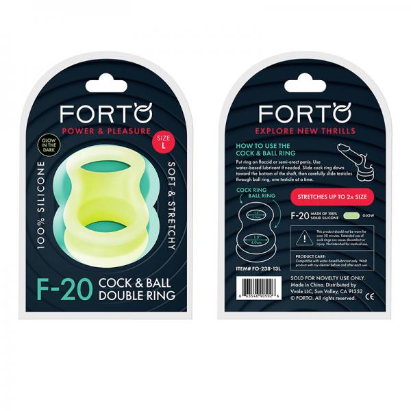 Forto F-20: Balls Stretcher Liquid Silicone 60/77 Mm Glow-in-the-dark