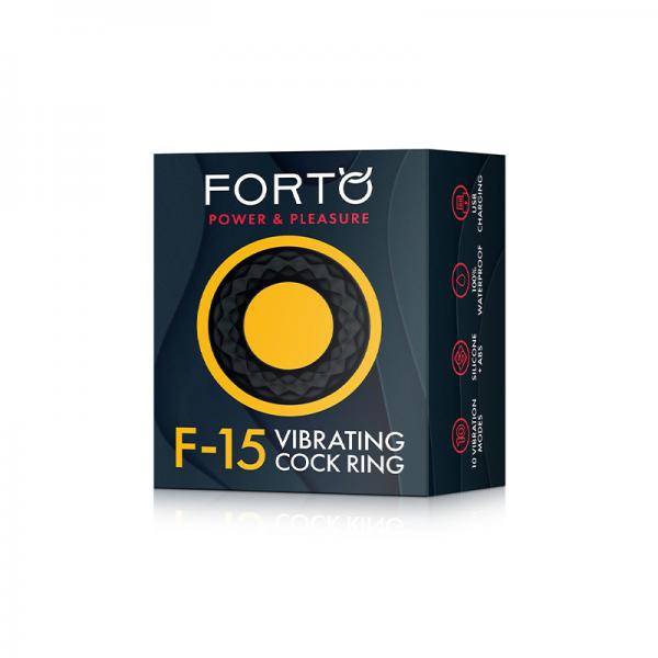 Forto F-15: Silicone Vibrating Cock Ring Black