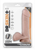 Dr. Skin Plus Posable Dildo With Balls 8 In. Vanilla