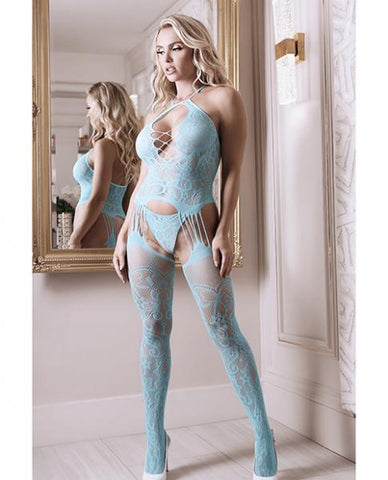 Sheer On Cloud 9 Bodystocking & G-string Light Blue O/s