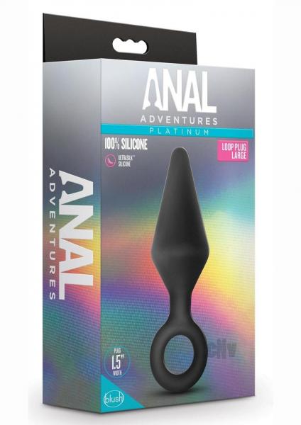 Anal Adventures Platinum Silicone Loop Plug Large Black