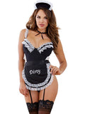Dreamgirl Maid Costume Ruffled Teddy With Apron Os