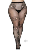 Lace Skull Fishnet Tights 1x/2x Black