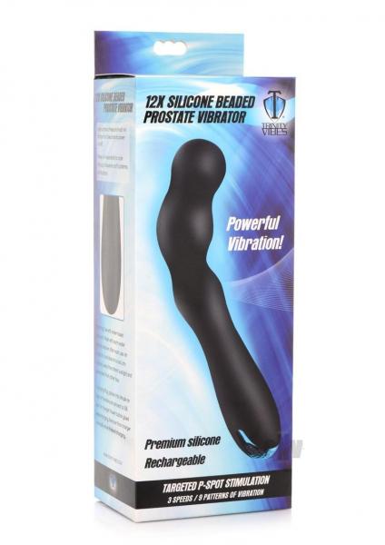 T4m Silicone Beaded Prostate Vibe Black