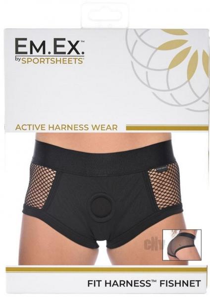 Em Ex Fit Harness Fishnet 2xlg Black