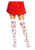 Spandex Dot Cherry Thigh Os Wht/red