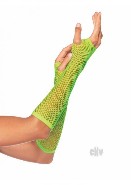 Triangle Net Fingerless Gloves Os Grn