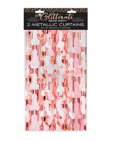 Glitterati Penis Foil Curtain Set Of 2