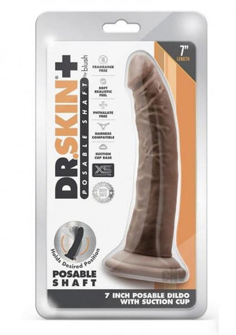 Dr Skin Plus Posable Dildo 7 Chocolate