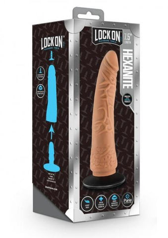 Lock On Hexanite Dildo Mocha 7.5