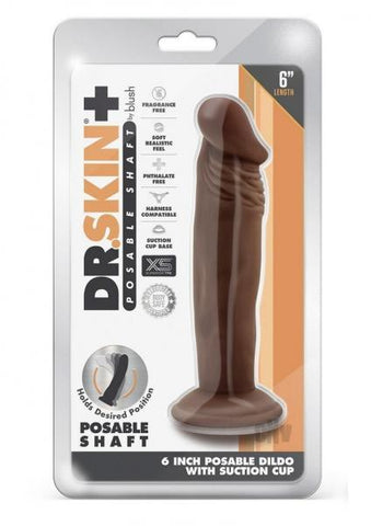 Dr Skin Plus Posable Dildo 6 Chocolate