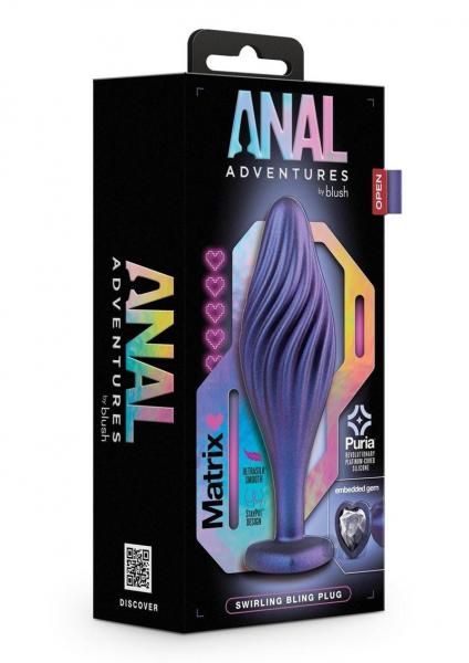 Anal Adv Matrix Swirl Bling Plug Sapphir