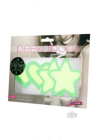 Peekaboo Gitd Hearts/stars Green