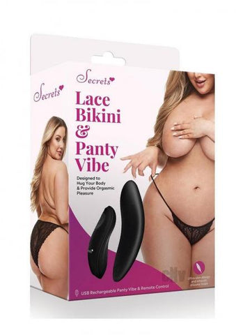 Secret Lace Panty Remote Vibe Q/s Black