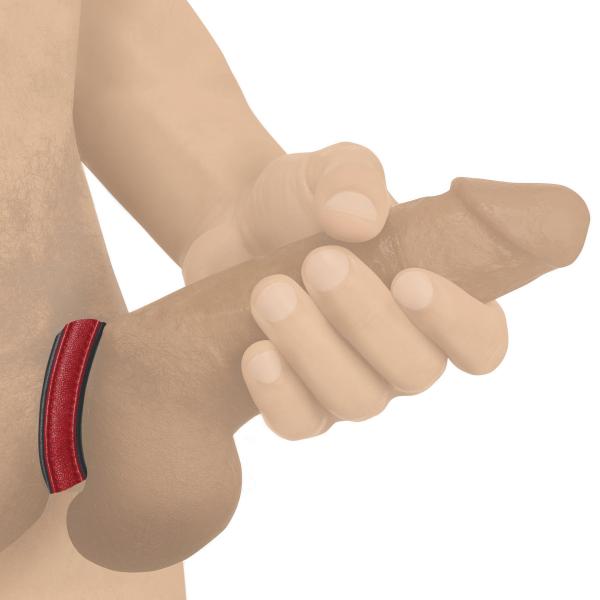 Strict Cock Gear Velcro Leather Ring Red