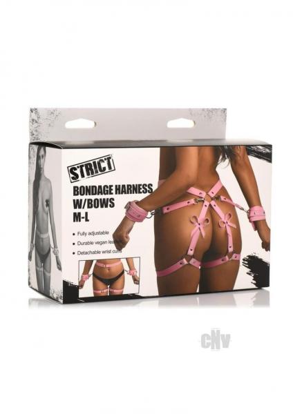 Strict Bondage Harness Bows M/l Pink