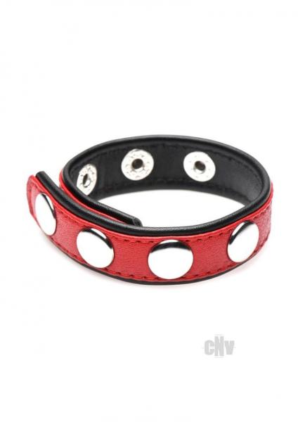 Cg Leather Speed Snap Cockring Red