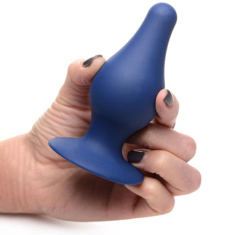 Squeeze It Tapered Anal Plug Lg Blue