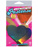 Pastease Hologram Heart Silver Pasties O/S