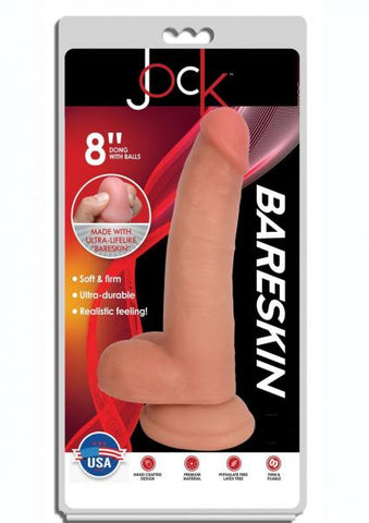 Jock Bareskin Dong W/balls 8  Vanilla