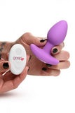 10x Pop Rocker Vibrating Silicone Plug With Remote - Violet