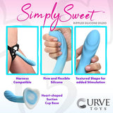 Curve Toys Simply Sweet 7" Rippled Silicone Dildo - Blue/white