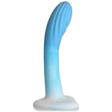 Curve Toys Simply Sweet 7" Rippled Silicone Dildo - Blue/white