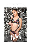 Vibes Why U Trippin' Bralette & Cheeky Panty M/l Black