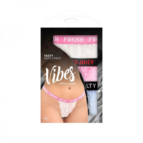 Vibes Tasty 3 Pack Thongs Assorted Colors O/s