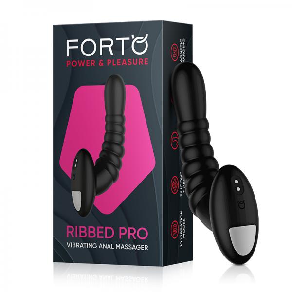 Forto Ribbed Pro Vibrating Massager Black