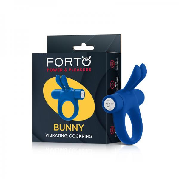 Forto Bunny Vibrating Cockring Blue