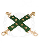 Spartacus Pu Hog Tie W/gold Hardware - Green