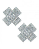 Neva Nude Cross Crystal Jewel Reusable Silicone Nipple Pasties - Clear O/s