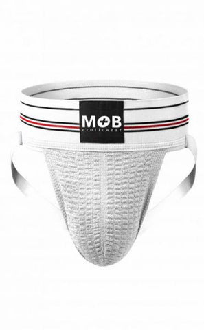 Mob Fetish Jockstrap White Large 3in Waistband(bulk)