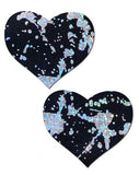 Pastease Splatter Holographic Heart Black/silver