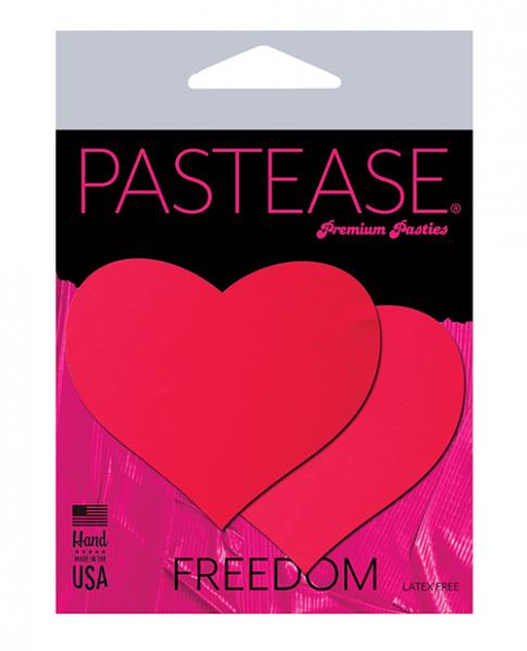 Pastease Basic Heart Black Light Reactive - Neon Red O/s