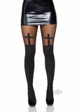 Spandex Cross Hose W/thigh Accent Os Blk